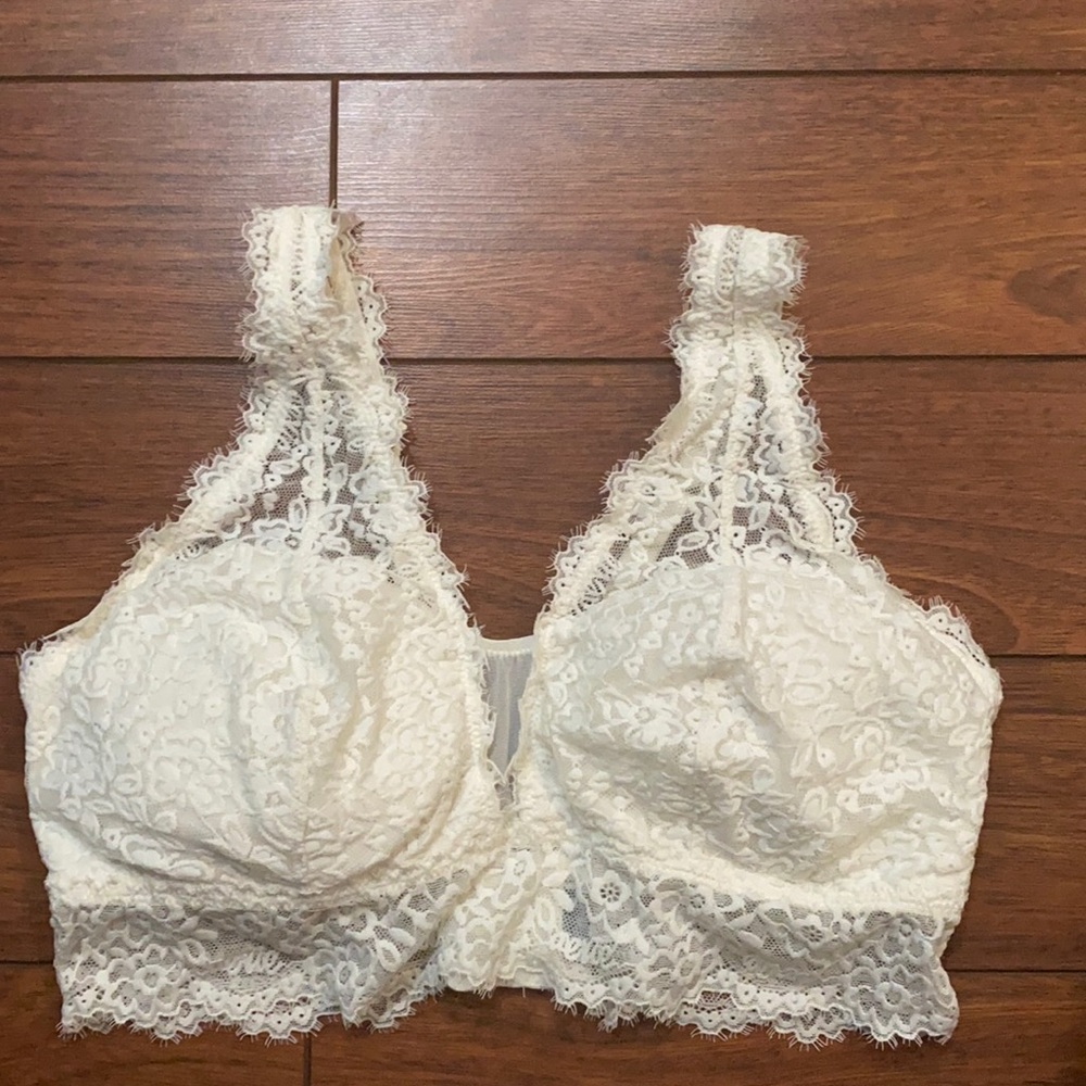 Aerie eyelash lace plunge bralette